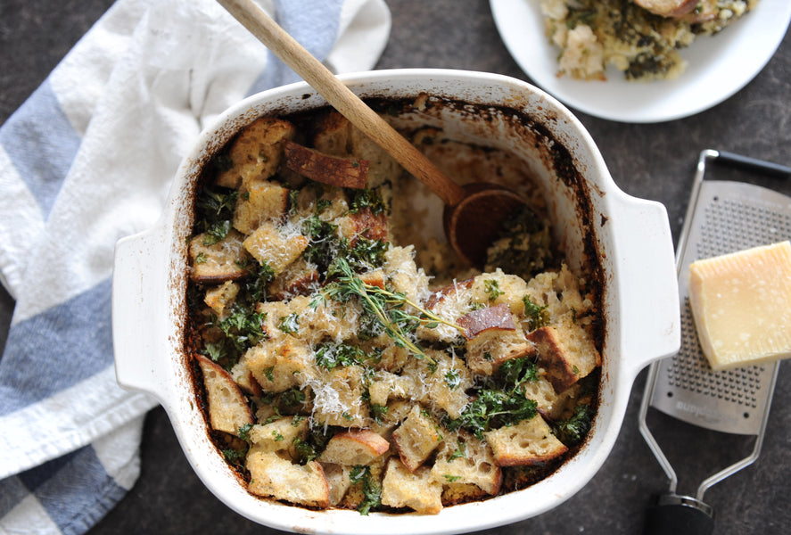 Gratin de chou frisé et navets