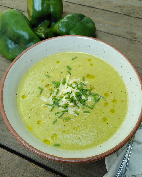 Roasted Poblano and Cheddar Soup
